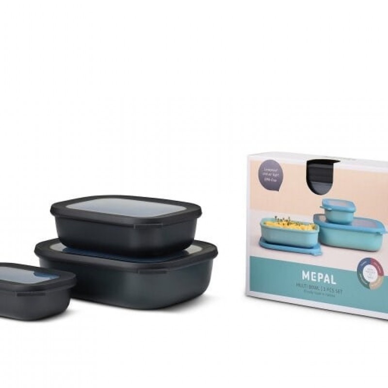 Mepal Set Cirqula Rectangular 3 Parça Saklama Kabı