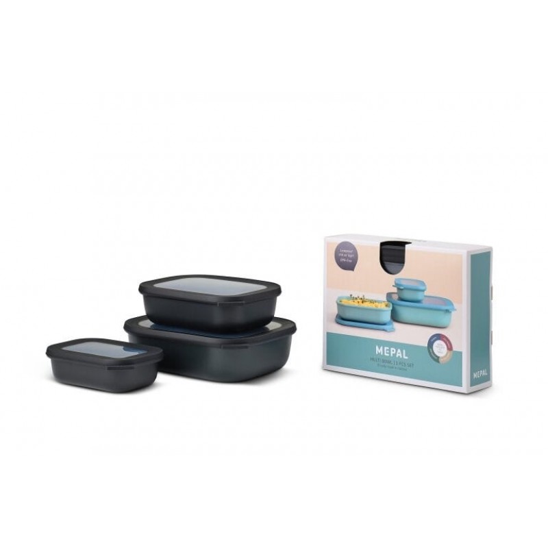 Mepal Set Cirqula Rectangular 3 Parça Saklama Kabı