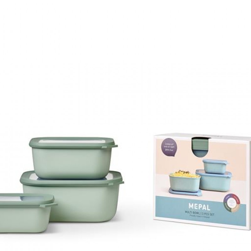 Mepal Set Cirqula Rectangular 3 Parça Saklama Kabı