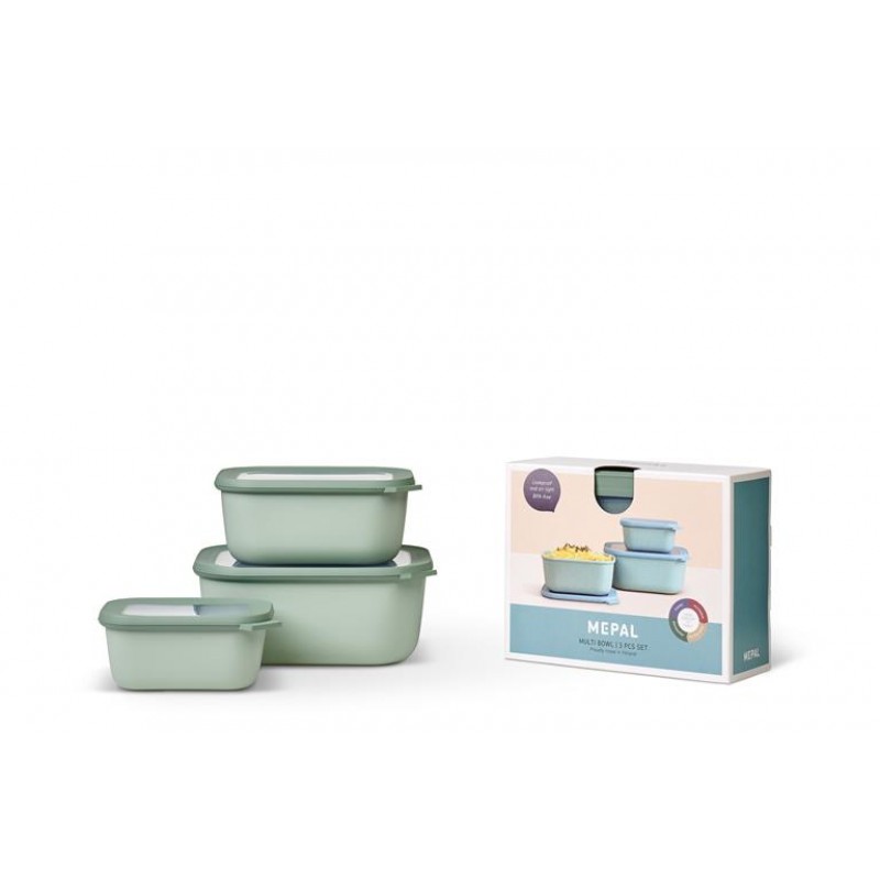 Mepal Set Cirqula Rectangular 3 Parça Saklama Kabı