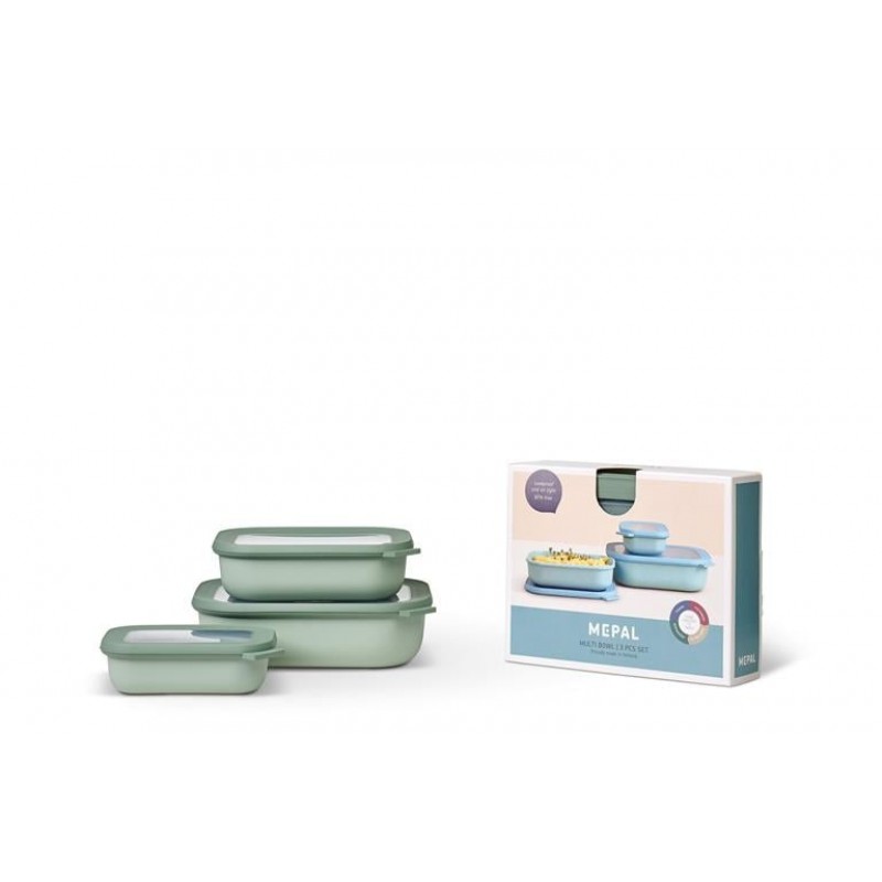 Mepal Set Cirqula Rectangular 3 Parça Saklama Kabı