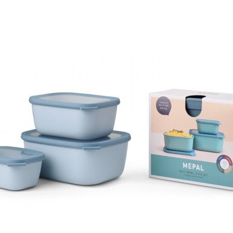 Mepal Set Cirqula Rectangular 3 Parça Saklama Kabı